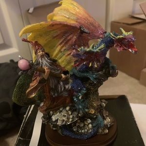 Gorgeous dragon/wizard sculpture